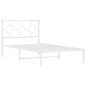 vidaXL Bettgestell mit Kopfteil Metall Weiß 100x200 cm vidaXL Bettgestell mit Kopfteil Metall Weiß 100x200 cm