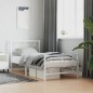 vidaXL Bettgestell mit Kopf- und Fußteil Metall Weiß 90x190 cm vidaXL Bettgestell mit Kopf- und Fußteil Metall Weiß 90x190 cm