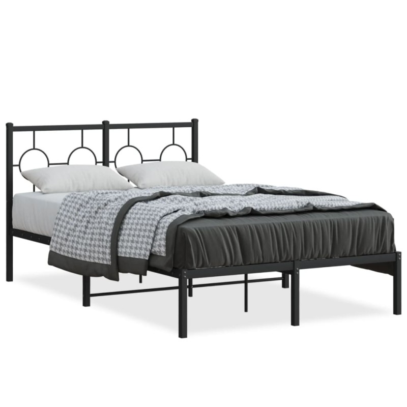 vidaXL Bettgestell mit Kopfteil Metall Schwarz 120x200 cm vidaXL Bettgestell mit Kopfteil Metall Schwarz 120x200 cm