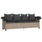 vidaXL Sonnenliege mit Dach und Kissen Hellgrau Poly Rattan vidaXL Sonnenliege mit Dach und Kissen Hellgrau Poly Rattan