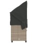 vidaXL Sonnenliege mit Dach und Kissen Hellgrau Poly Rattan vidaXL Sonnenliege mit Dach und Kissen Hellgrau Poly Rattan
