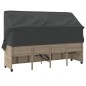 vidaXL Sonnenliege mit Dach und Kissen Hellgrau Poly Rattan vidaXL Sonnenliege mit Dach und Kissen Hellgrau Poly Rattan