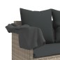vidaXL Sonnenliege mit Dach und Kissen Hellgrau Poly Rattan vidaXL Sonnenliege mit Dach und Kissen Hellgrau Poly Rattan