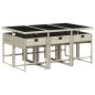 vidaXL 7-tlg. Garten-Essgruppe mit Kissen Hellgrau Poly Rattan vidaXL 7-tlg. Garten-Essgruppe mit Kissen Hellgrau Poly Rattan