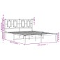 vidaXL Bettgestell mit Kopfteil Metall Schwarz 140x200 cm vidaXL Bettgestell mit Kopfteil Metall Schwarz 140x200 cm