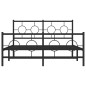 vidaXL Bettgestell mit Kopf- und Fußteil Metall Schwarz 140x200 cm vidaXL Bettgestell mit Kopf- und Fußteil Metall Schwarz 140x200 cm