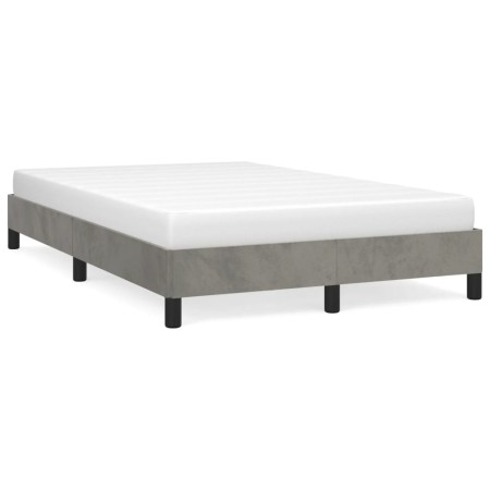 vidaXL Bettgestell Hellgrau 120x190 cm Samt