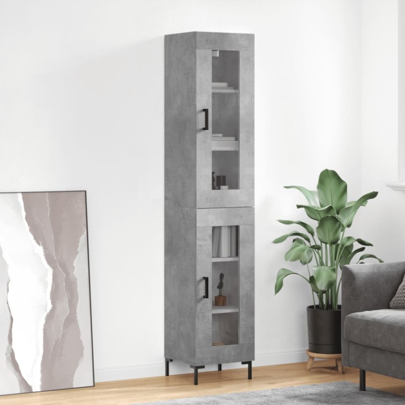 Highboard Betongrau 34,5x34x180 cm Holzwerkstoff Highboard Betongrau 34,5x34x180 cm Holzwerkstoff