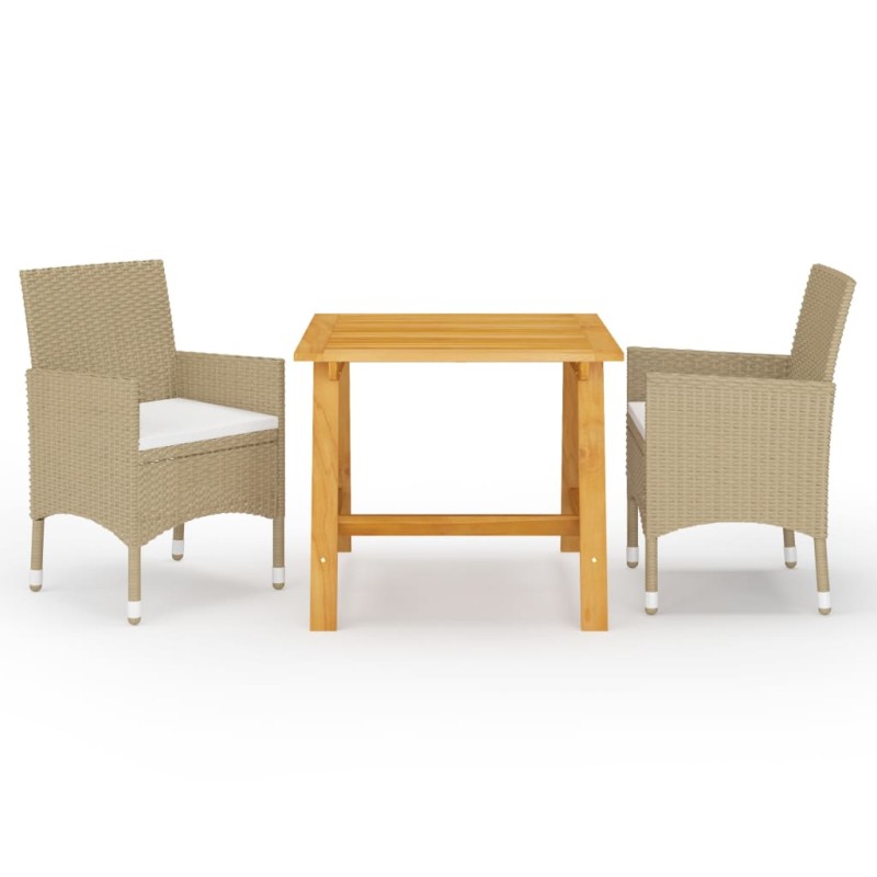 3-tlg. Garten-Essgruppe Beige 3-tlg. Garten-Essgruppe Beige