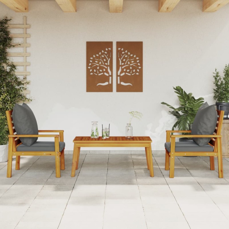 vidaXL 3-tlg. Garten-Lounge-Set mit Kissen Massivholz Akazie vidaXL 3-tlg. Garten-Lounge-Set mit Kissen Massivholz Akazie