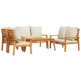 vidaXL 5-tlg. Garten-Lounge-Set mit Kissen Massivholz Akazie