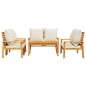 vidaXL 5-tlg. Garten-Lounge-Set mit Kissen Massivholz Akazie