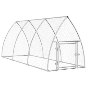 vidaXL Hühnerkäfig Silbern 300x105x120 cm Verzinkter Stahl