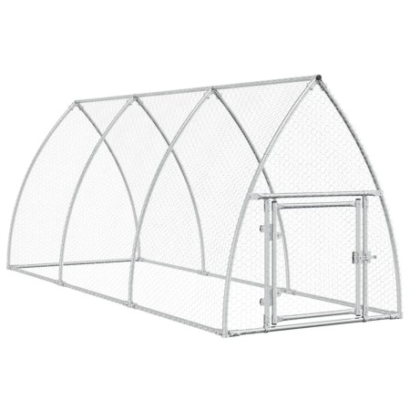 vidaXL Hühnerkäfig Silbern 300x105x120 cm Verzinkter Stahl