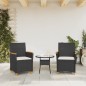 vidaXL Gartenstühle mit Kissen 2 Stk. Schwarz Poly Rattan Massivholz vidaXL Gartenstühle mit Kissen 2 Stk. Schwarz Poly Rattan Massivholz
