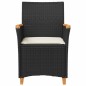 vidaXL Gartenstühle mit Kissen 2 Stk. Schwarz Poly Rattan Massivholz vidaXL Gartenstühle mit Kissen 2 Stk. Schwarz Poly Rattan Massivholz