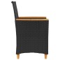 vidaXL Gartenstühle mit Kissen 2 Stk. Schwarz Poly Rattan Massivholz vidaXL Gartenstühle mit Kissen 2 Stk. Schwarz Poly Rattan Massivholz