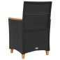 vidaXL Gartenstühle mit Kissen 2 Stk. Schwarz Poly Rattan Massivholz vidaXL Gartenstühle mit Kissen 2 Stk. Schwarz Poly Rattan Massivholz