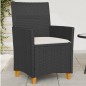 vidaXL Gartenstühle mit Kissen 2 Stk. Schwarz Poly Rattan Massivholz vidaXL Gartenstühle mit Kissen 2 Stk. Schwarz Poly Rattan Massivholz
