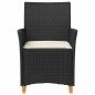 vidaXL Gartenstühle mit Kissen 2 Stk. Schwarz Poly Rattan Massivholz vidaXL Gartenstühle mit Kissen 2 Stk. Schwarz Poly Rattan Massivholz