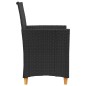 vidaXL Gartenstühle mit Kissen 2 Stk. Schwarz Poly Rattan Massivholz vidaXL Gartenstühle mit Kissen 2 Stk. Schwarz Poly Rattan Massivholz