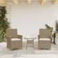 vidaXL Gartenstühle mit Kissen 2 Stk. Beige Poly Rattan Massivholz vidaXL Gartenstühle mit Kissen 2 Stk. Beige Poly Rattan Massivholz