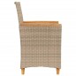 vidaXL Gartenstühle mit Kissen 2 Stk. Beige Poly Rattan Massivholz vidaXL Gartenstühle mit Kissen 2 Stk. Beige Poly Rattan Massivholz