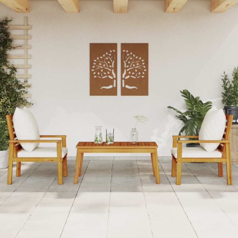 vidaXL 3-tlg. Garten-Lounge-Set mit Kissen Massivholz Akazie vidaXL 3-tlg. Garten-Lounge-Set mit Kissen Massivholz Akazie