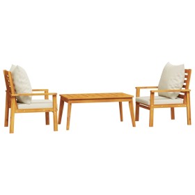 vidaXL 3-tlg. Garten-Lounge-Set mit Kissen Massivholz Akazie