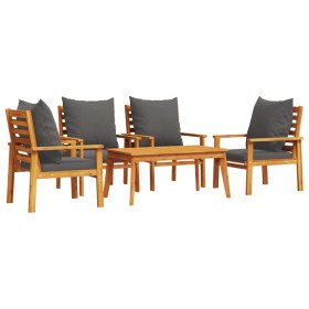 vidaXL 5-tlg. Garten-Lounge-Set mit Kissen Massivholz Akazie