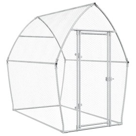 vidaXL Hühnerkäfig Silbern 200x105x182 cm Verzinkter Stahl