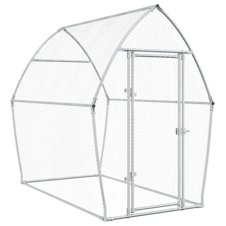 vidaXL Hühnerkäfig Silbern 200x105x182 cm Verzinkter Stahl