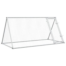 vidaXL Hühnerkäfig Silbern 200x105x91 cm Verzinkter Stahl