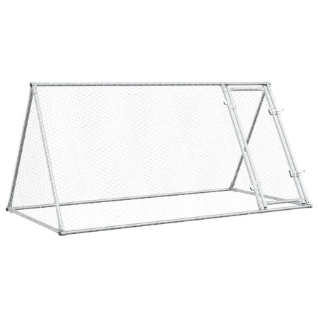 vidaXL Hühnerkäfig Silbern 200x105x91 cm Verzinkter Stahl