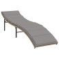 vidaXL Sonnenliege mit Kissen Beige 55x199x50 cm Poly Rattan vidaXL Sonnenliege mit Kissen Beige 55x199x50 cm Poly Rattan