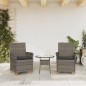 vidaXL Gartenstühle mit Kissen 2 Stk. Grau Poly Rattan Massivholz vidaXL Gartenstühle mit Kissen 2 Stk. Grau Poly Rattan Massivholz