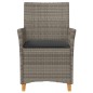 vidaXL Gartenstühle mit Kissen 2 Stk. Grau Poly Rattan Massivholz vidaXL Gartenstühle mit Kissen 2 Stk. Grau Poly Rattan Massivholz
