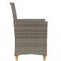 vidaXL Gartenstühle mit Kissen 2 Stk. Grau Poly Rattan Massivholz vidaXL Gartenstühle mit Kissen 2 Stk. Grau Poly Rattan Massivholz