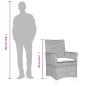 vidaXL Gartenstühle mit Kissen 2 Stk. Grau Poly Rattan Massivholz vidaXL Gartenstühle mit Kissen 2 Stk. Grau Poly Rattan Massivholz