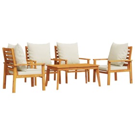 vidaXL 5-tlg. Garten-Lounge-Set mit Kissen Massivholz Akazie