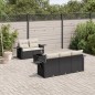 vidaXL 6-tlg. Garten-Sofagarnitur mit Kissen Schwarz Poly Rattan vidaXL 6-tlg. Garten-Sofagarnitur mit Kissen Schwarz Poly Rattan