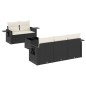 vidaXL 6-tlg. Garten-Sofagarnitur mit Kissen Schwarz Poly Rattan vidaXL 6-tlg. Garten-Sofagarnitur mit Kissen Schwarz Poly Rattan