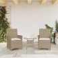 vidaXL Gartenstühle mit Kissen 2 Stk. Beige Poly Rattan Massivholz vidaXL Gartenstühle mit Kissen 2 Stk. Beige Poly Rattan Massivholz