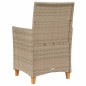 vidaXL Gartenstühle mit Kissen 2 Stk. Beige Poly Rattan Massivholz vidaXL Gartenstühle mit Kissen 2 Stk. Beige Poly Rattan Massivholz