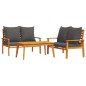 vidaXL 3-tlg. Garten-Lounge-Set mit Kissen Massivholz Akazie vidaXL 3-tlg. Garten-Lounge-Set mit Kissen Massivholz Akazie