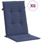 vidaXL Hochlehner-Auflagen 6 Stk. Marineblau Stoff vidaXL Hochlehner-Auflagen 6 Stk. Marineblau Stoff