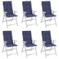 vidaXL Hochlehner-Auflagen 6 Stk. Marineblau Stoff vidaXL Hochlehner-Auflagen 6 Stk. Marineblau Stoff