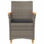 vidaXL Gartenstühle mit Kissen 2 Stk. Grau Poly Rattan Massivholz vidaXL Gartenstühle mit Kissen 2 Stk. Grau Poly Rattan Massivholz