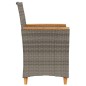 vidaXL Gartenstühle mit Kissen 2 Stk. Grau Poly Rattan Massivholz vidaXL Gartenstühle mit Kissen 2 Stk. Grau Poly Rattan Massivholz