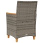 vidaXL Gartenstühle mit Kissen 2 Stk. Grau Poly Rattan Massivholz vidaXL Gartenstühle mit Kissen 2 Stk. Grau Poly Rattan Massivholz